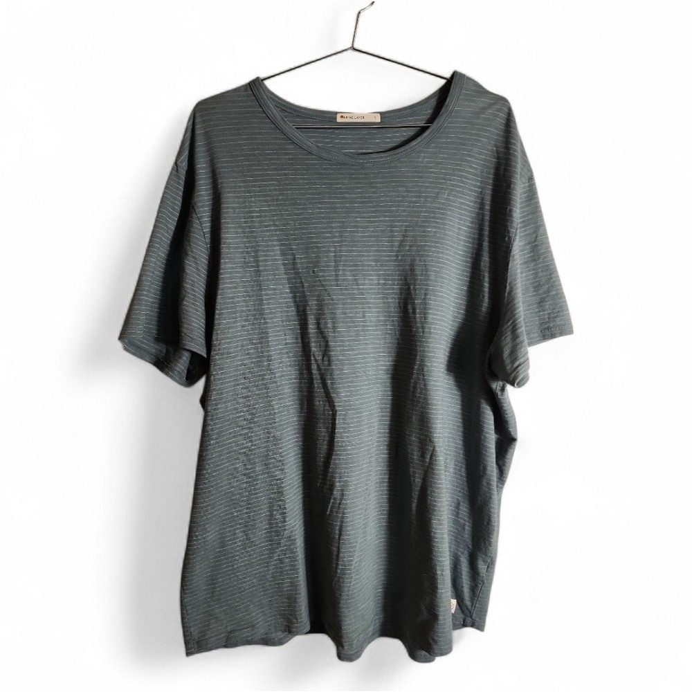 NWOT Marine Layer Striped Tee Men Large Blue Grey Coastal Casual Soft Tee READ